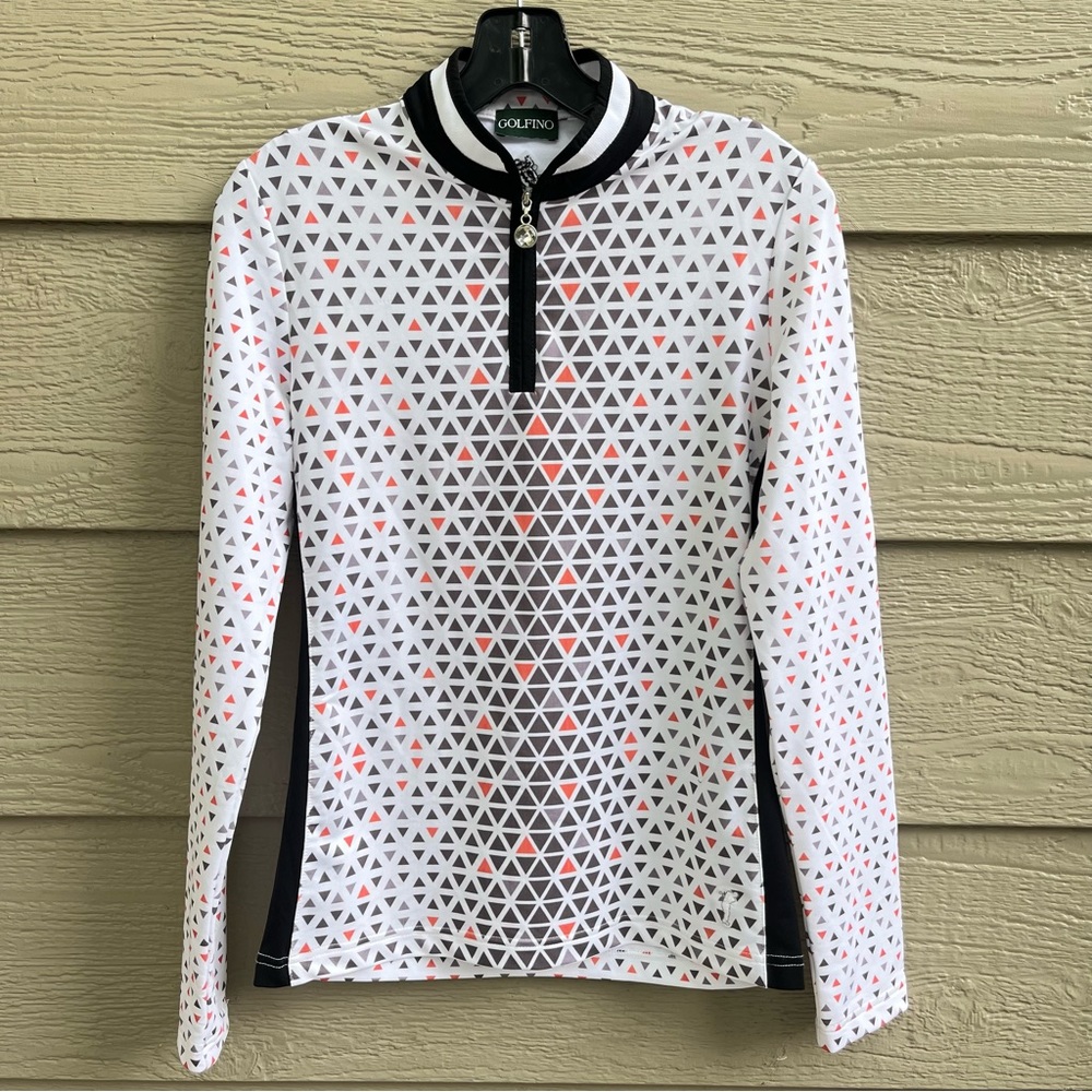 Golfino Women XS/S Printed Techno Stretch‎ Toyer LS Zip Golf Activewear 1330224 - Picture 2 of 11